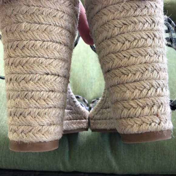 NWOT Just Fab "Looks to Thrill" Jute Wedge Sandal w/ Ankle strap 9M - Picture 8 of 12